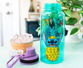 Disney Lilo & Stitch Pineapple 32-Ounce Twist Spout Water Bottle And Sticker Set