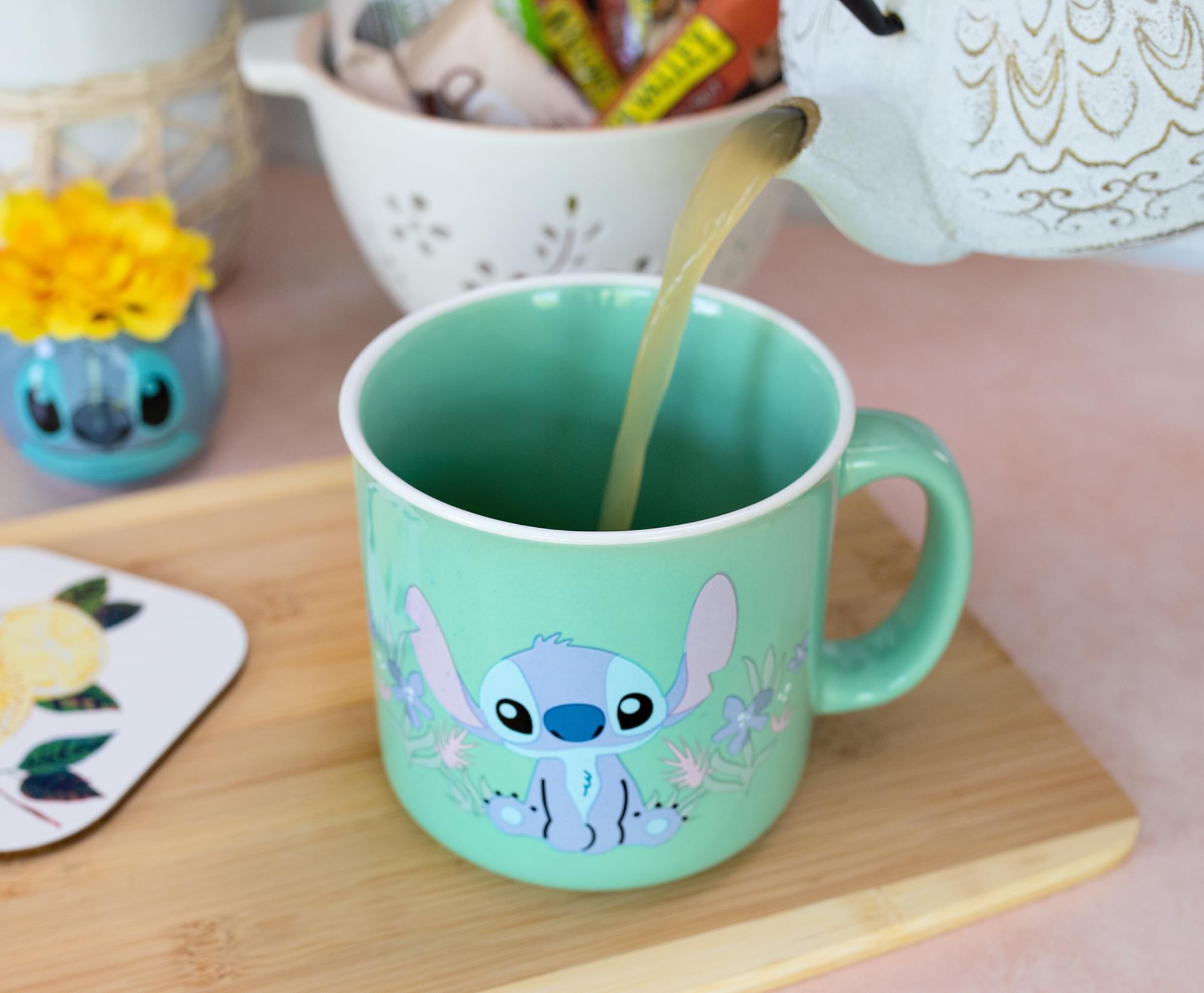 Disney Lilo & Stitch "Ohana Means Family" Ceramic Camper Mug | Holds 20 Ounces