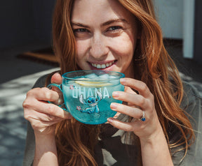 Disney Lilo & Stitch Ohana Glass Coffee Mug | Holds 16 Ounces