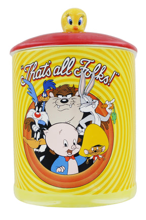 Looney Tunes Bullseye That’s All Folks Large Canister Ceramic Cookie Jar