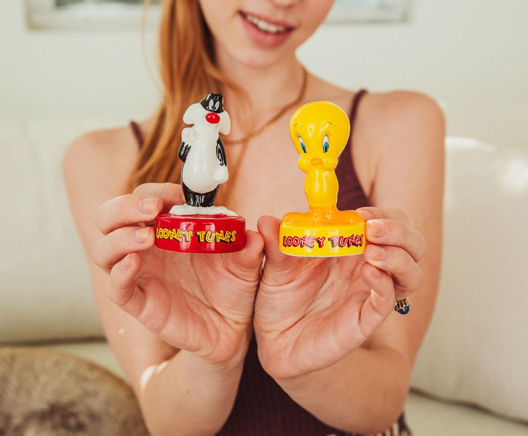 Looney Tunes Sylvester and Tweety Ceramic Salt and Pepper Shakers | Set of 2