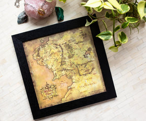 The Lord of the Rings Middle-earth Map Hanging Sign Framed Wall Art | 12 Inches