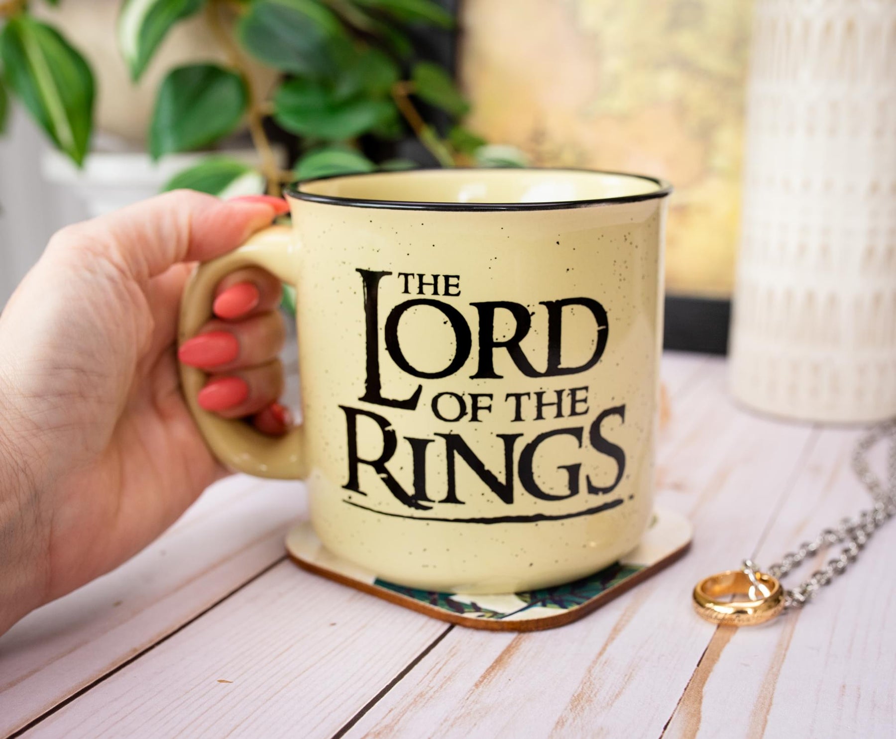 Lord of the Rings Gondor Elven Text 20oz Ceramic Camper Mug