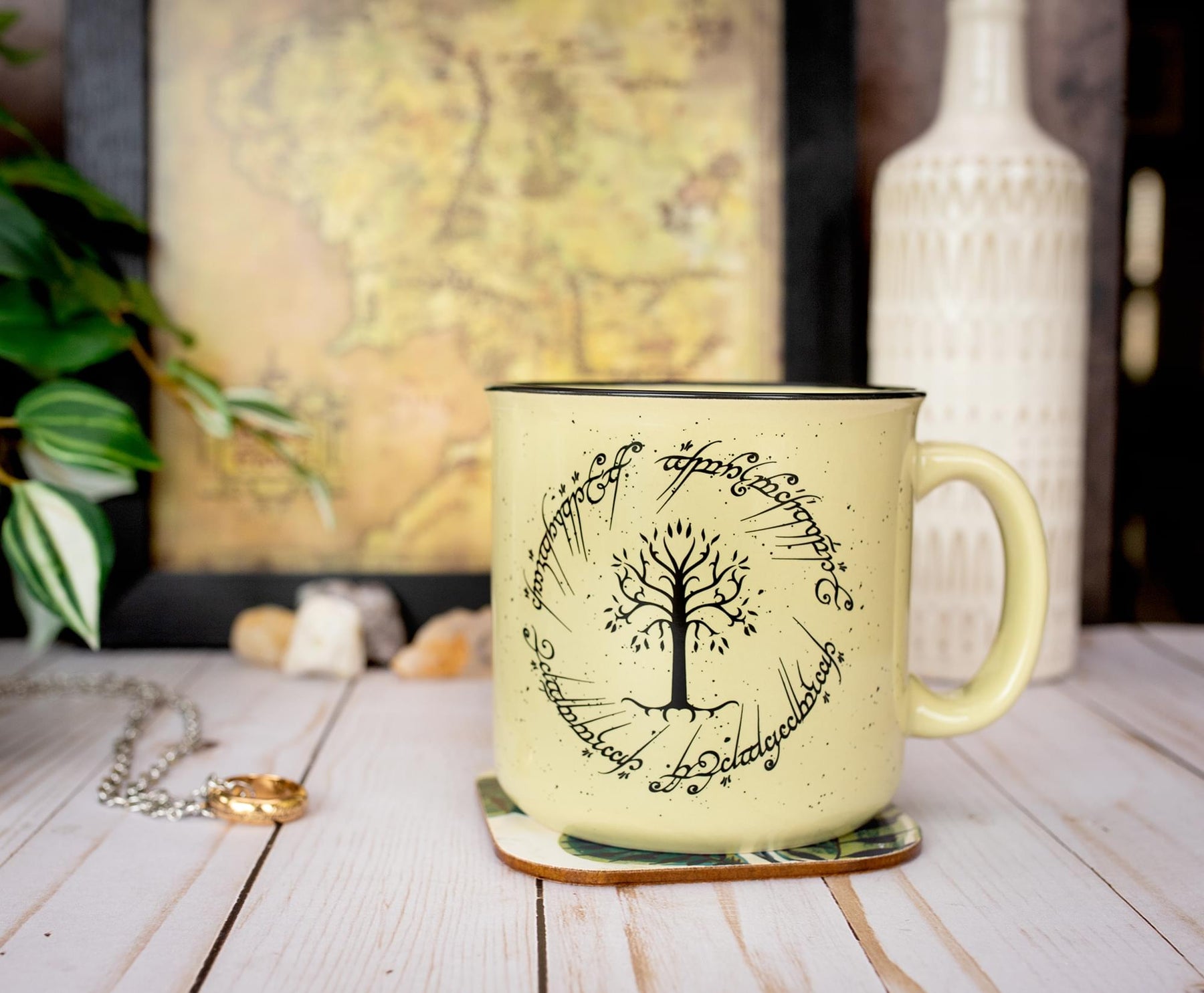 Lord of the Rings Gondor Elven Text 20oz Ceramic Camper Mug