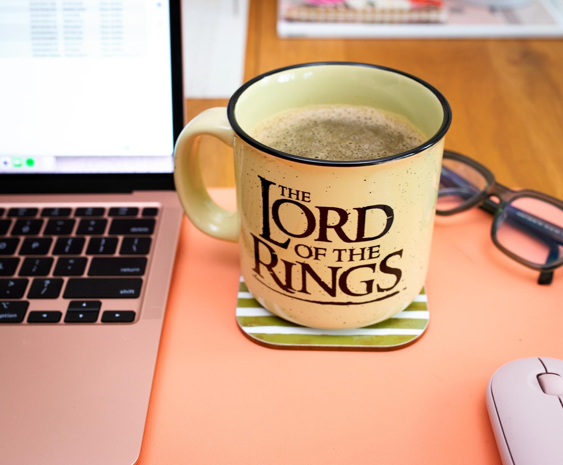 Lord of the Rings Gondor Elven Text 20oz Ceramic Camper Mug