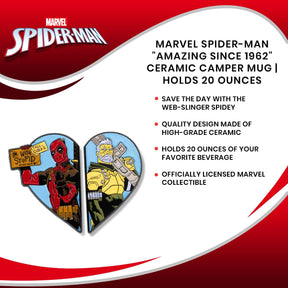 Marvel Spider-Man "Amazing Since 1962" Ceramic Camper Mug | Holds 20 Ounces