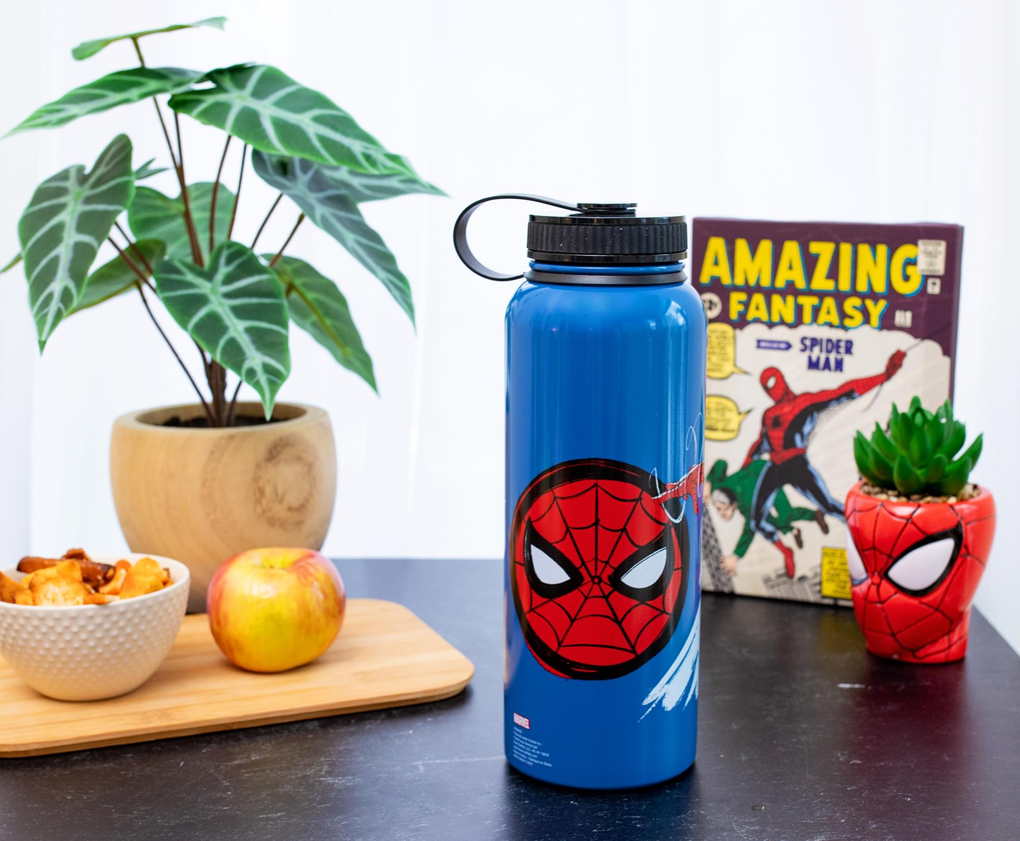 Marvel Comics Spider-Man Stainless Steel Water Bottle | Holds 42 Ounces