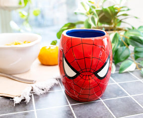 Marvel Comics Spider-Man Mask 3D Sculpted Ceramic Mug | Holds 20 Ounces