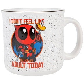 Marvel Deadpool "Don't Feel Like An Adult Today" Ceramic Camper Mug | 20 Ounces