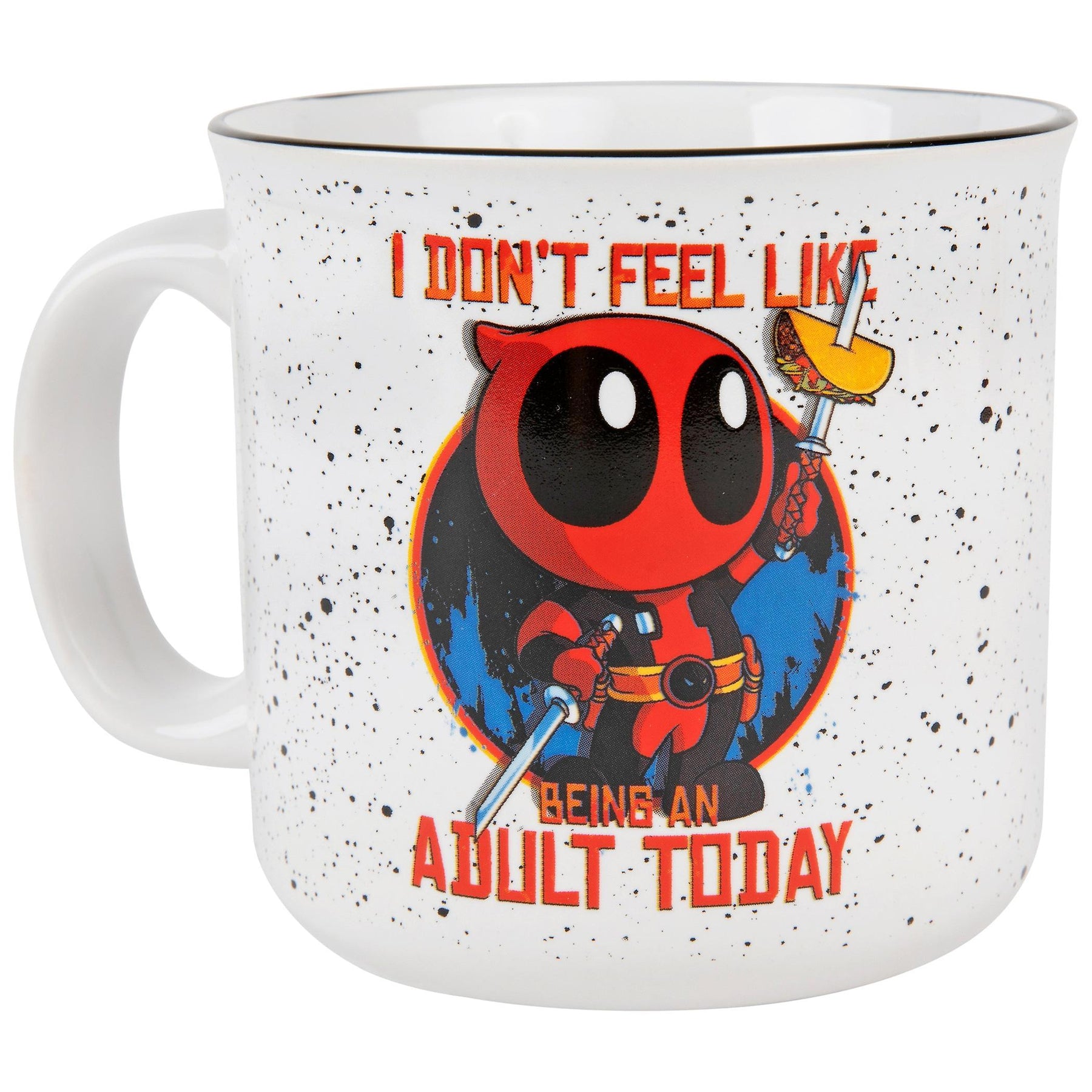 Marvel Deadpool "Don't Feel Like An Adult Today" Ceramic Camper Mug | 20 Ounces