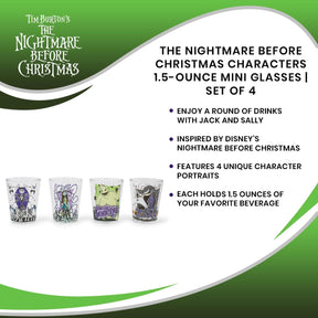 The Nightmare Before Christmas Characters 1.5-Ounce Mini Glasses | Set Of 4
