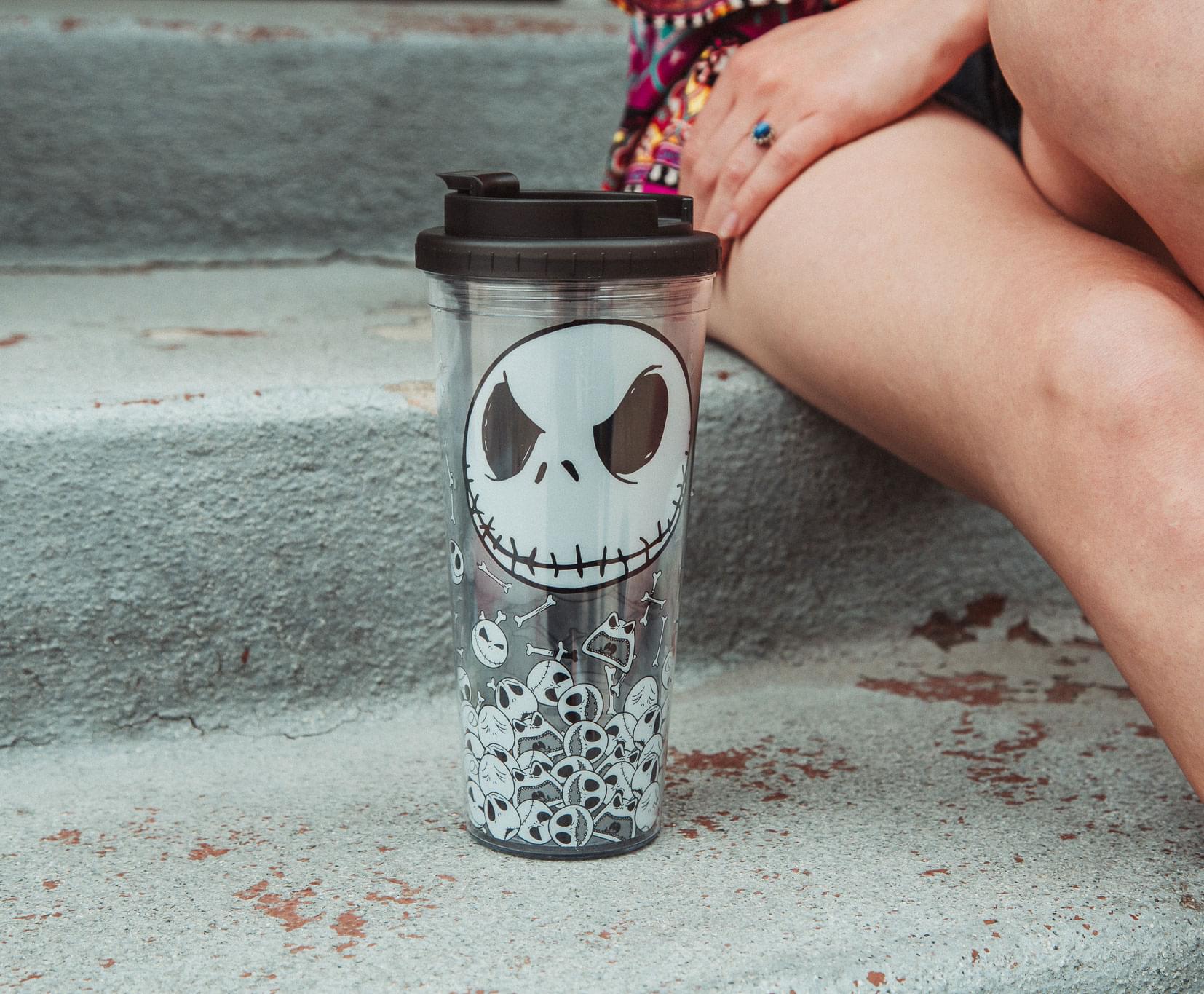 Disney The Nightmare Before Christmas Jack And Skulls Plastic Travel Tumbler