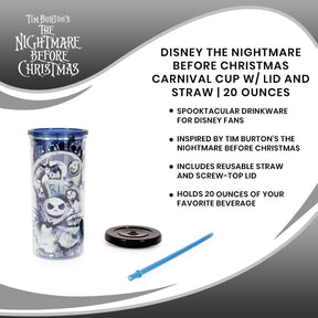 Disney The Nightmare Before Christmas Carnival Cup w/ Lid and Straw | 20 Ounces