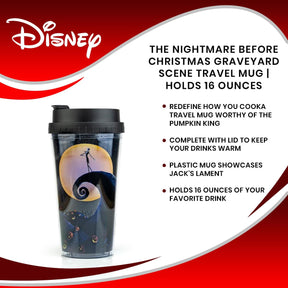 The Nightmare Before Christmas Graveyard Scene Travel Mug | Holds 16 Ounces