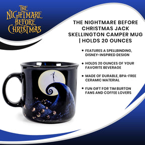 The Nightmare Before Christmas Jack Skellington Camper Mug | Holds 20 Ounces