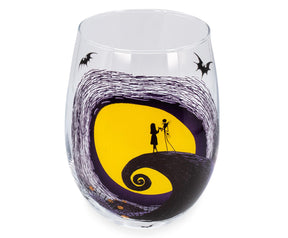 Disney The Nightmare Before Christmas Jack & Sally on Spiral Hill Stemless Glass