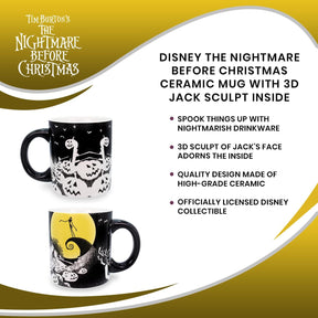 Disney The Nightmare Before Christmas Ceramic Mug With 3D Jack Sculpt Inside