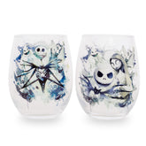 Disney The Nightmare Before Christmas Ink Blot Stemless Wine Glasses | Set of 2
