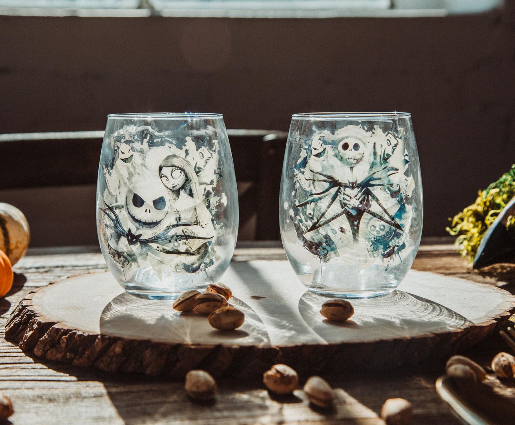 Disney The Nightmare Before Christmas Ink Blot Stemless Wine Glasses | Set of 2