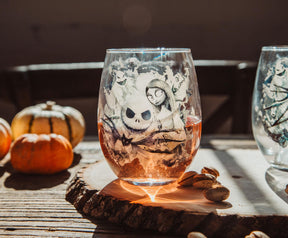 Disney The Nightmare Before Christmas Ink Blot Stemless Wine Glasses | Set of 2