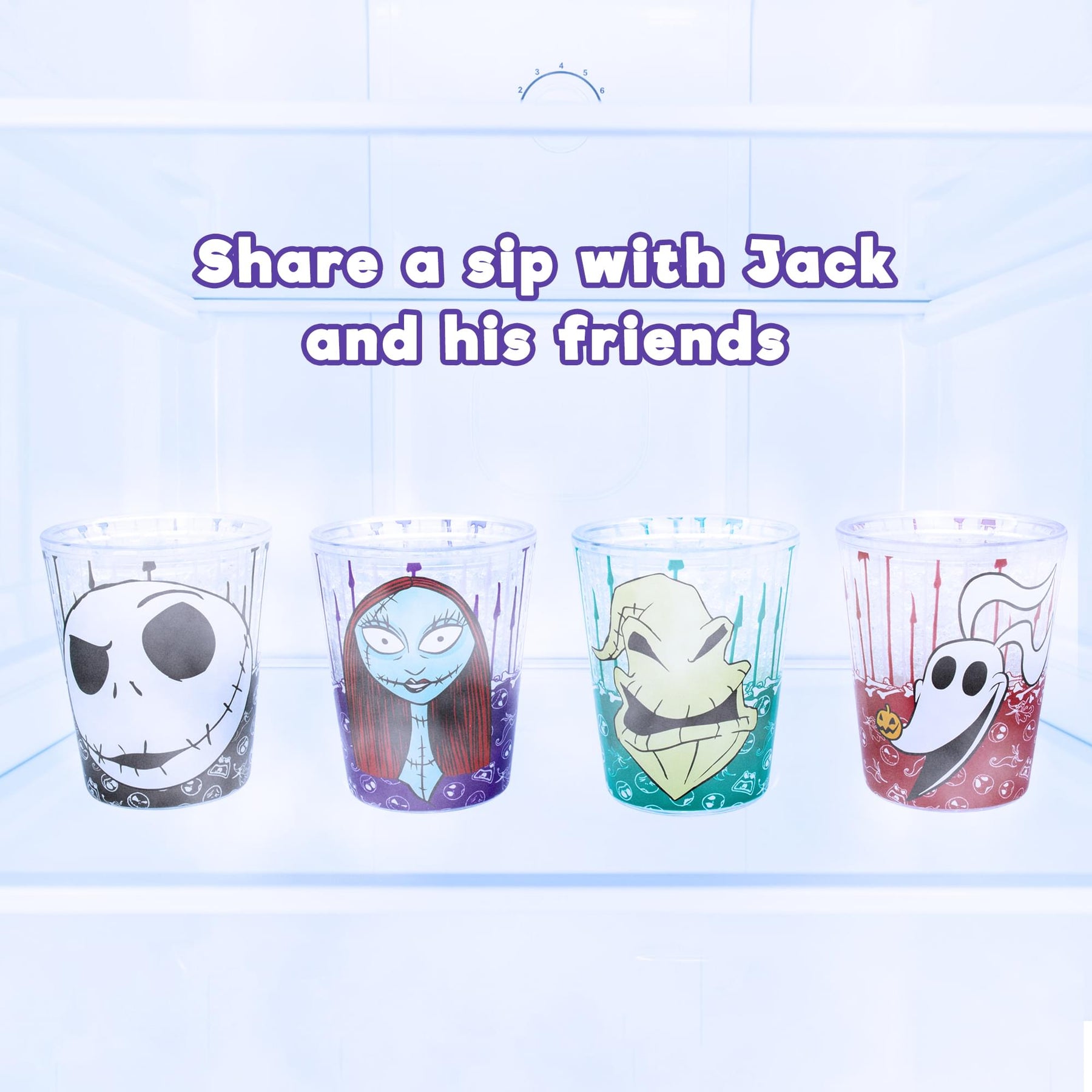 Disney Nightmare Before Christmas Faces 1.5-Ounce Freeze Gel Mini Cups | Set of 4