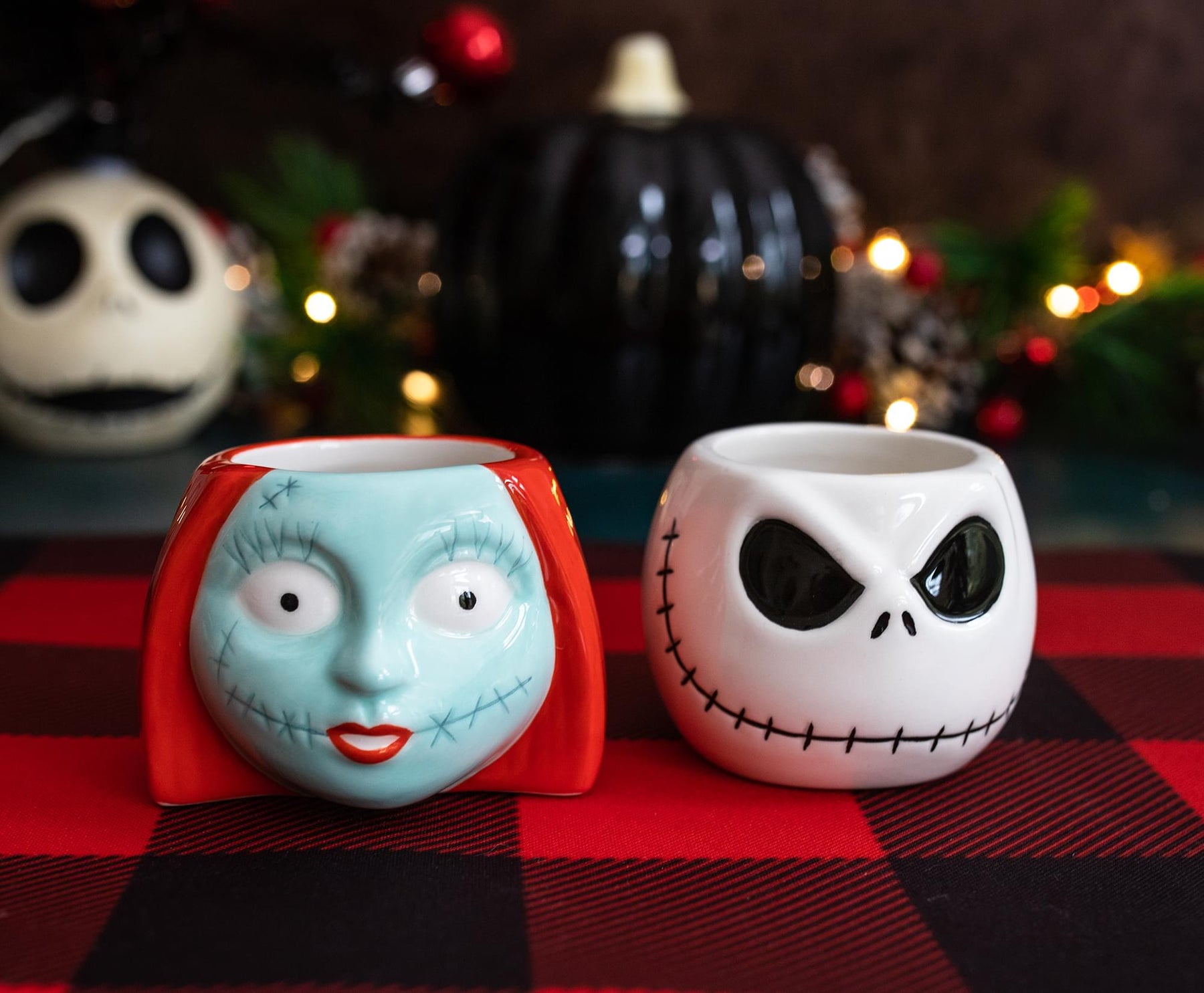 Disney The Nightmare Before Christmas Jack & Sally Sculpted Mini Mugs | Set of 2