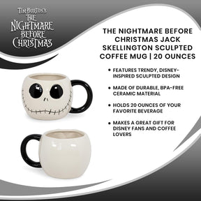 The Nightmare Before Christmas Jack Skellington Sculpted Coffee Mug | 20 Ounces