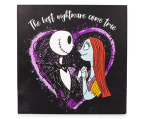 Disney The Nightmare Before Christmas Jack & Sally Box Wall Sign | 6 x 6 Inches
