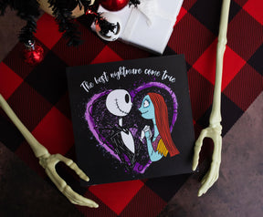 Disney The Nightmare Before Christmas Jack & Sally Box Wall Sign | 6 x 6 Inches