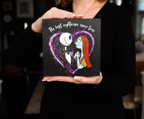 Disney The Nightmare Before Christmas Jack & Sally Box Wall Sign | 6 x 6 Inches