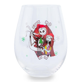 Disney The Nightmare Before Christmas Jack and Sally Stemless Wine Glass
