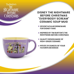 Disney The Nightmare Before Christmas "Everybody Scream" Ceramic Soup Mug