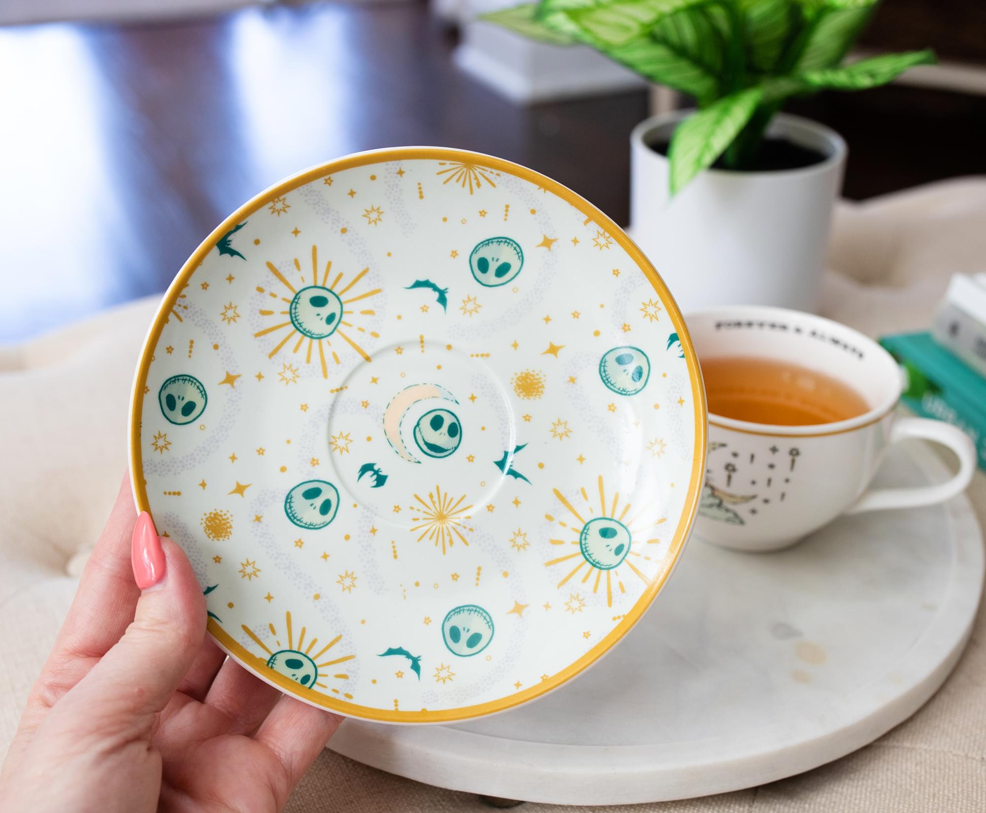 Disney Nightmare Before Christmas Jack & Sally Teacups and Saucers | Set of 2