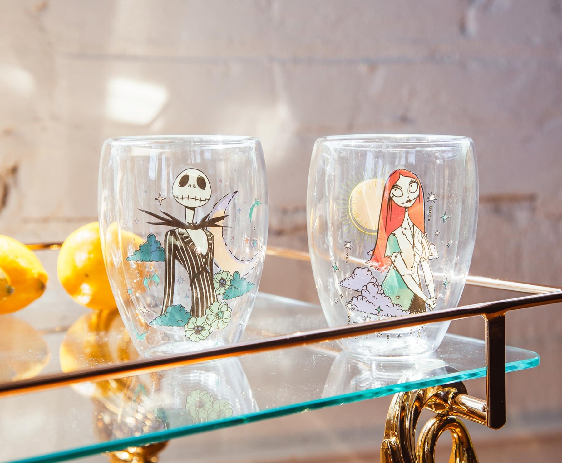 Disney The Nightmare Before Christmas Jack and Sally Stemless Glasses | Set of 2