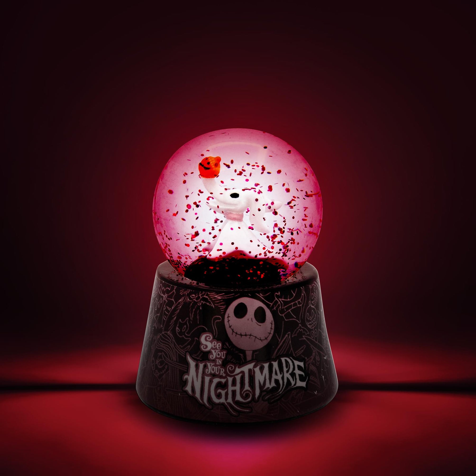 Disney The Nightmare Before Christmas Zero 3-Inch Mini Light-Up Snow Globe