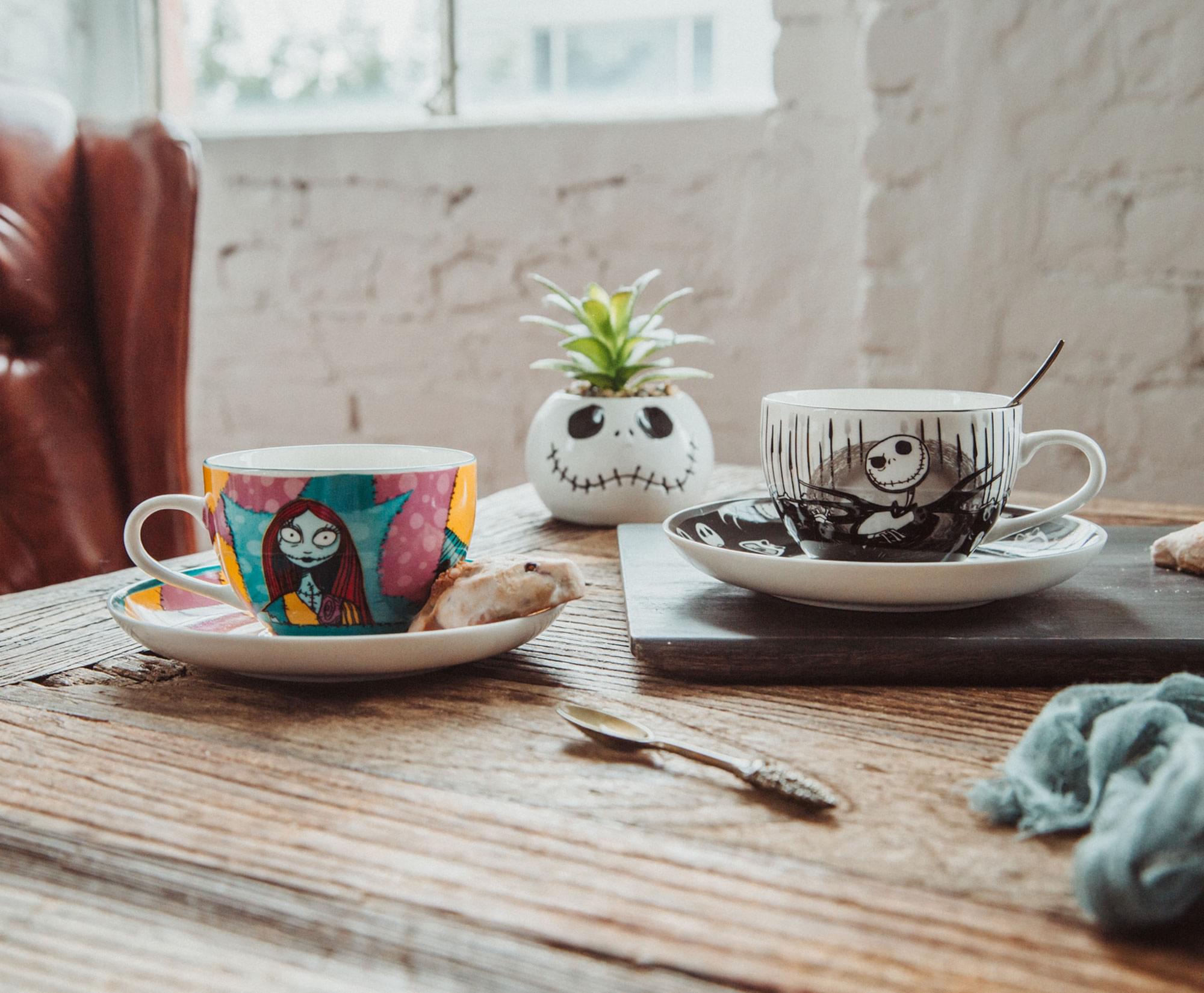Disney The Nightmare Before Christmas Jack & Sally Teacup and Saucer | Set of 2