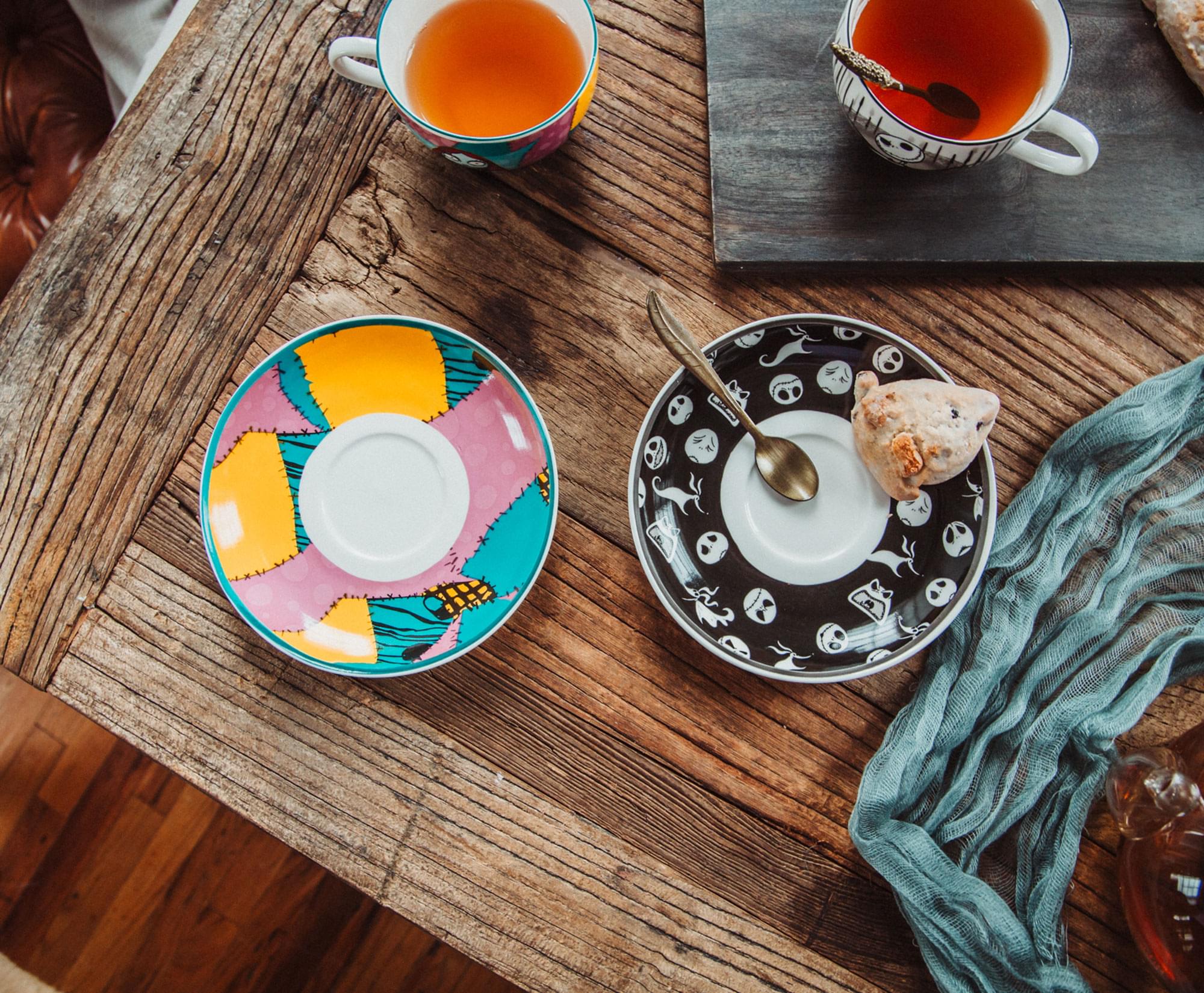 Disney The Nightmare Before Christmas Jack & Sally Teacup and Saucer | Set of 2