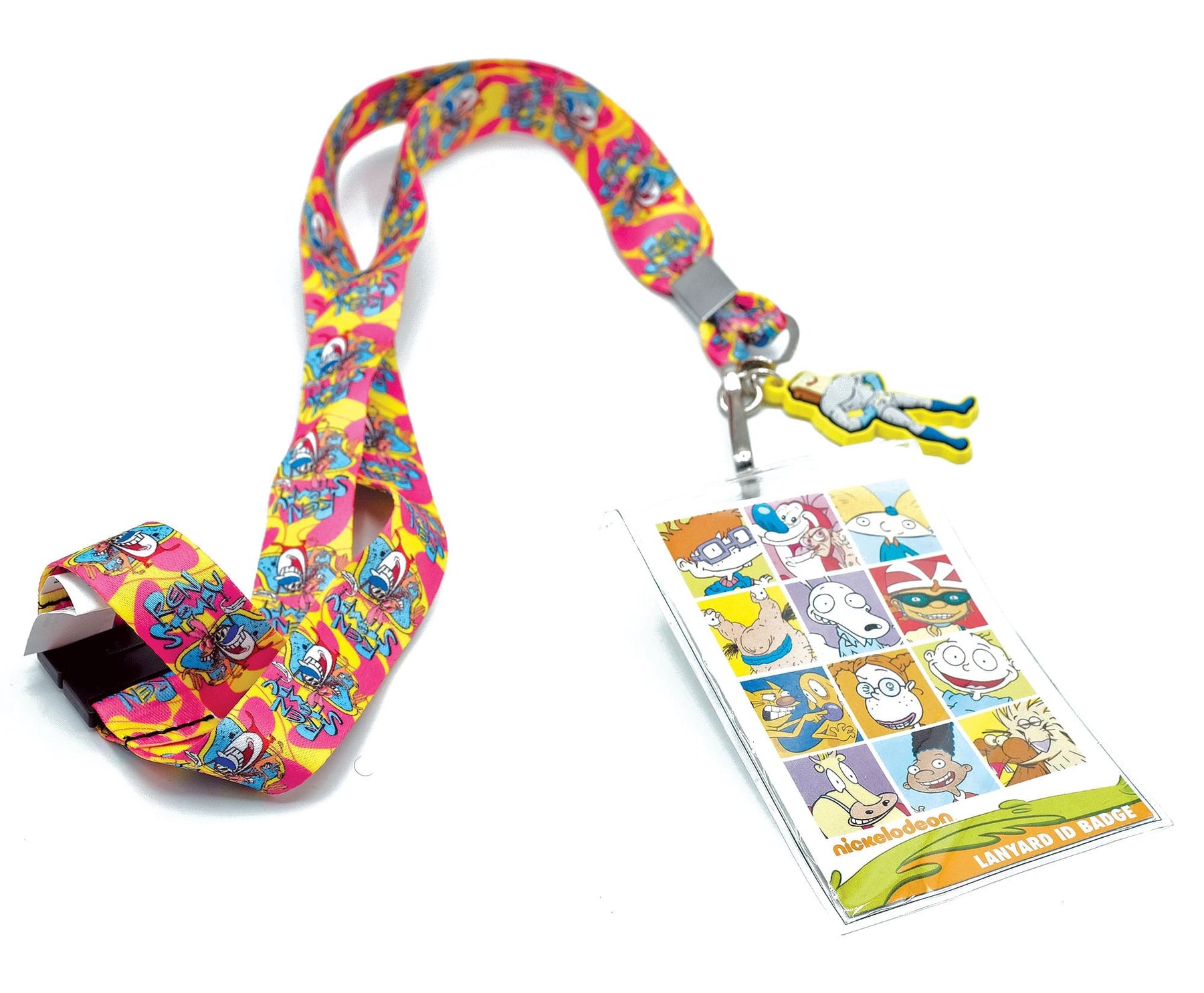 Nickelodeon Ren & Stimpy Lanyard With ID Badge Holder And Removable Charm