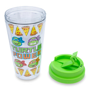 Teenage Mutant Ninja Turtles Pizza Slices Plastic Travel Tumbler | 16 Ounces