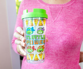 Teenage Mutant Ninja Turtles Pizza Slices Plastic Travel Tumbler | 16 Ounces