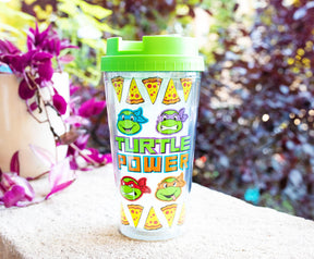 Teenage Mutant Ninja Turtles Pizza Slices Plastic Travel Tumbler | 16 Ounces