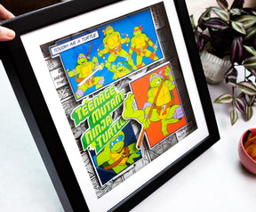 Teenage Mutant Ninja Turtles Wood Frame 3D Shadow Box Wall Art | 14 x 14 Inches