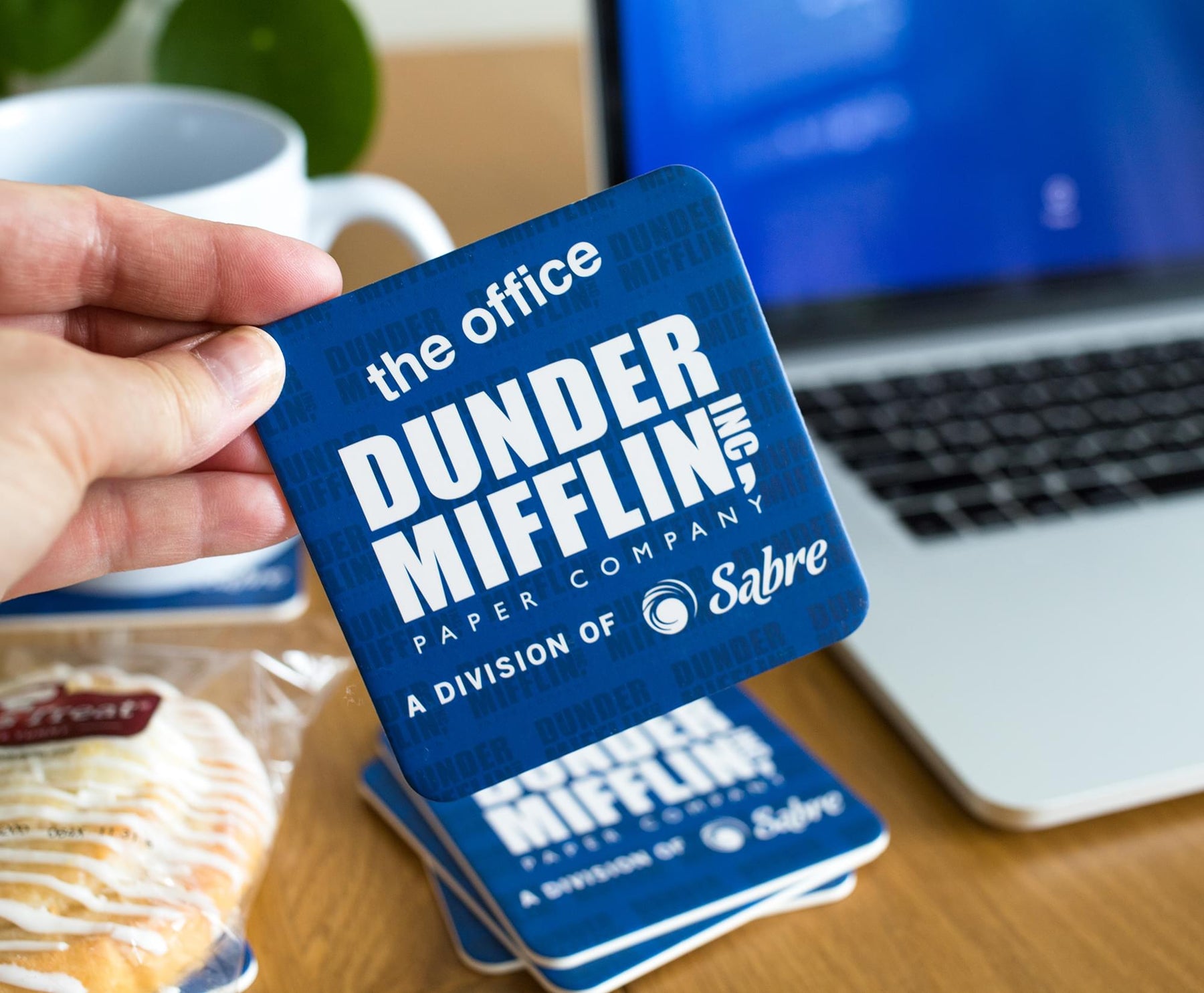 The Office Dunder Mifflin Logo Paper Drink Coasters | Set of 6