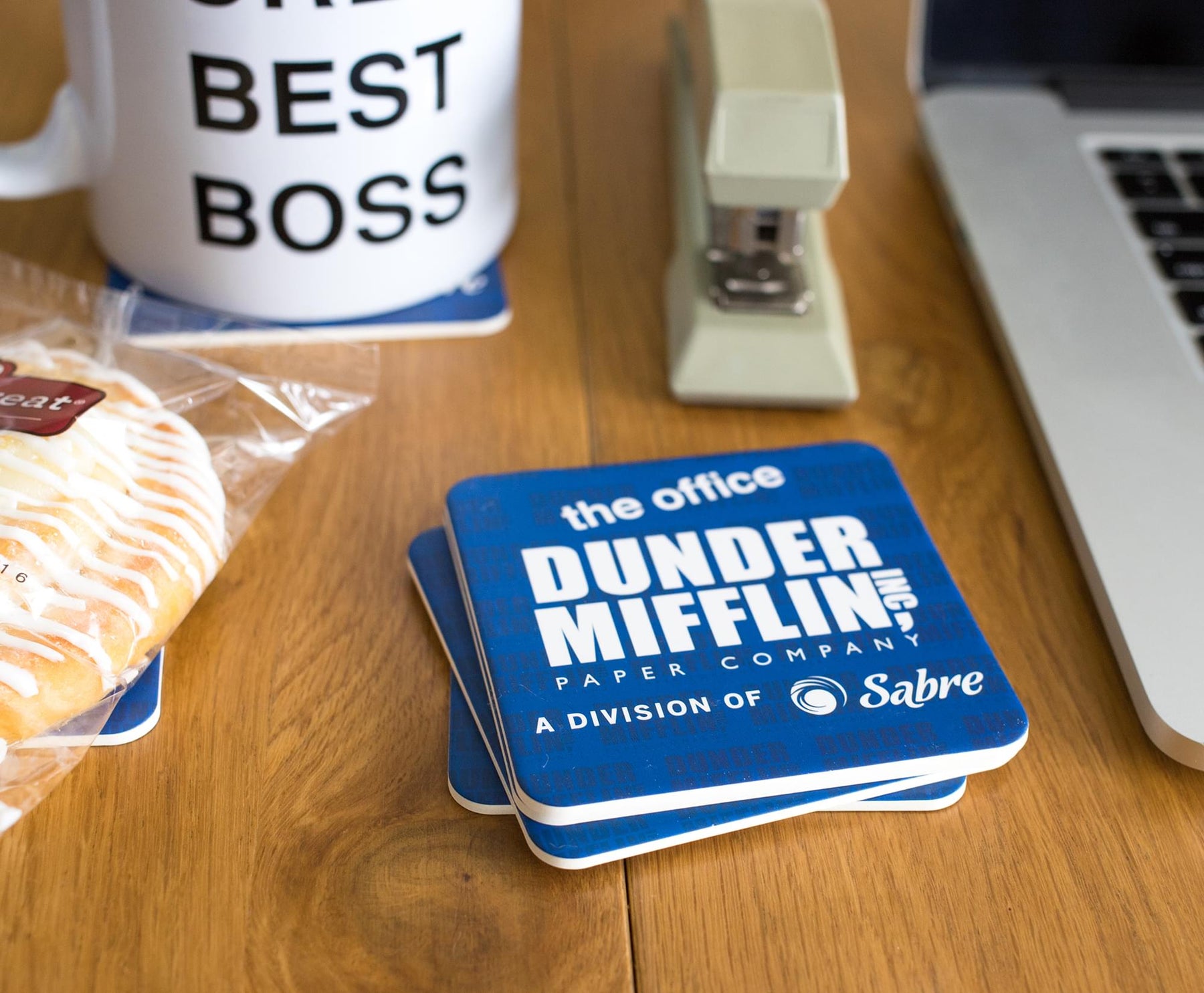 The Office Dunder Mifflin Logo Paper Drink Coasters | Set of 6