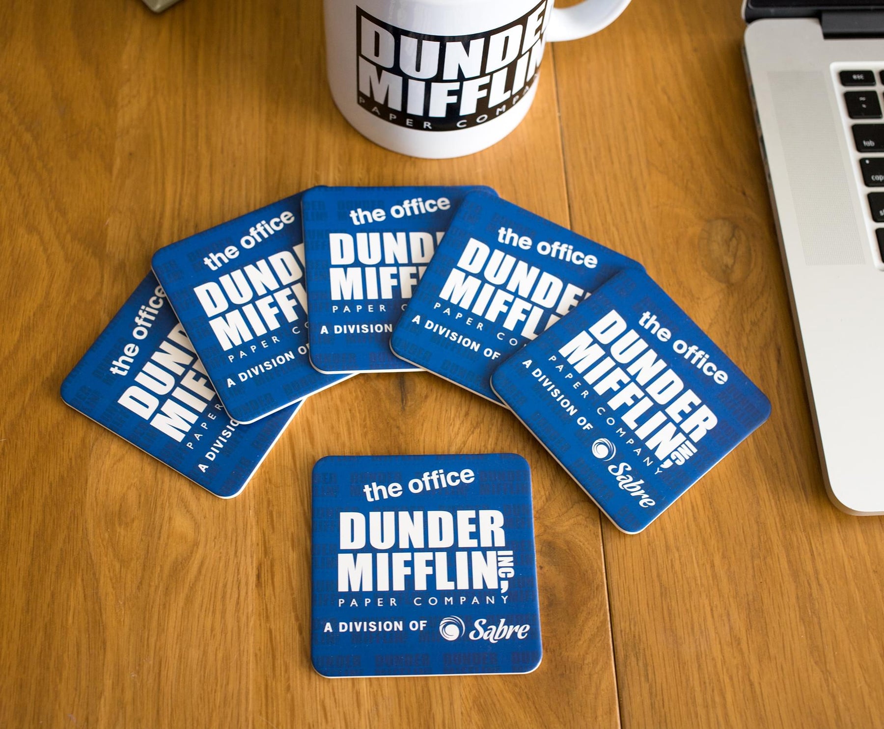 The Office Dunder Mifflin Logo Paper Drink Coasters | Set of 6
