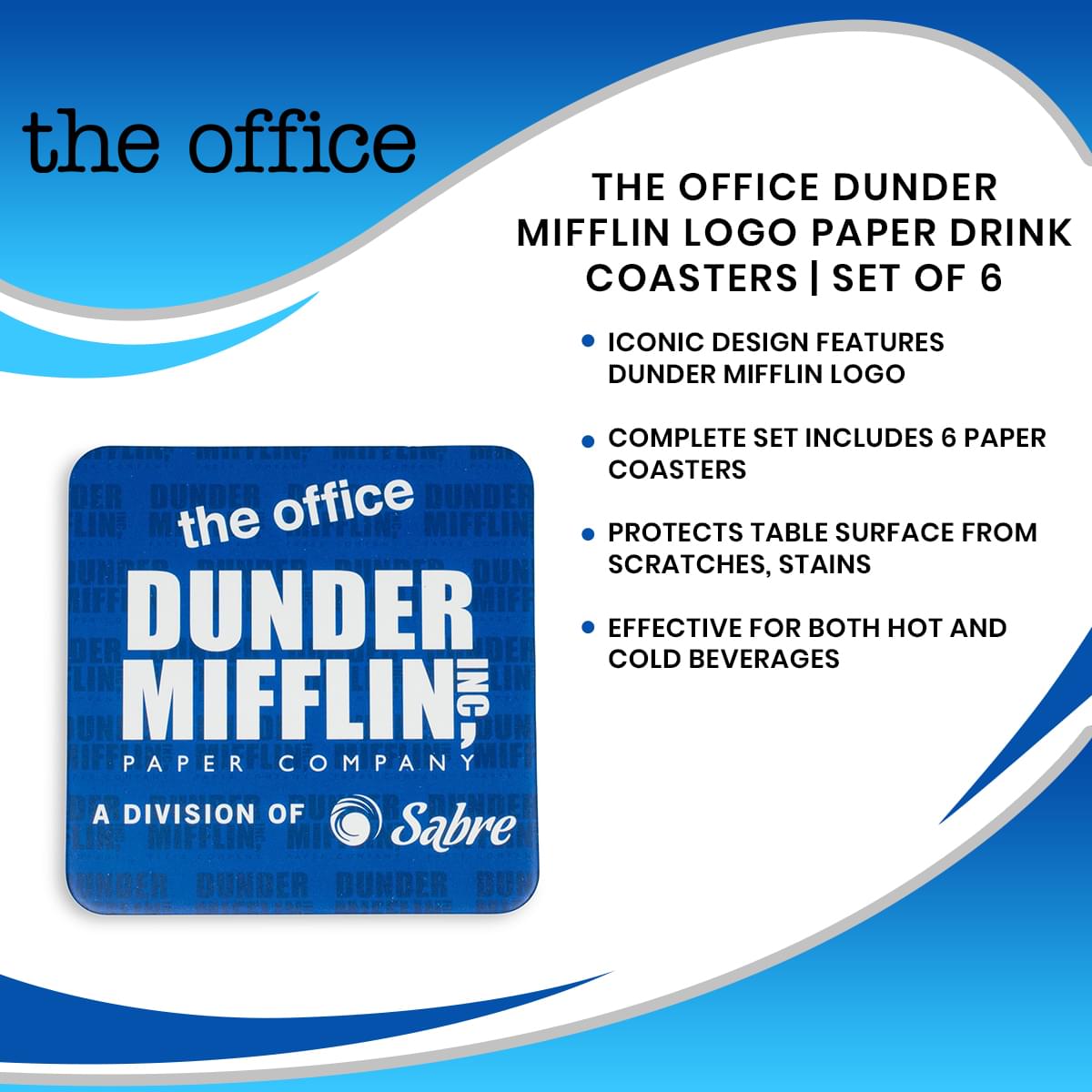 The Office Dunder Mifflin Coasters, Set of 6