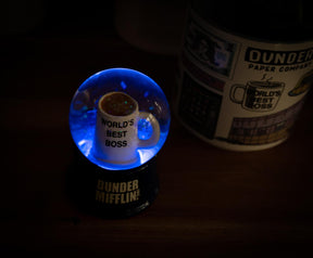 The Office "World's Best Boss" Mug 3-Inch Mini Light-Up Snow Globe