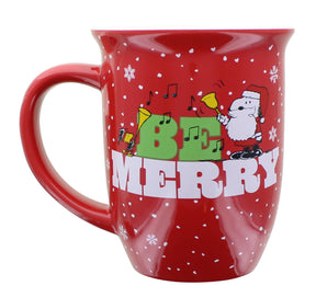 Peanuts Be Merry 16 Ounce Wide Rim Ceramic Mug