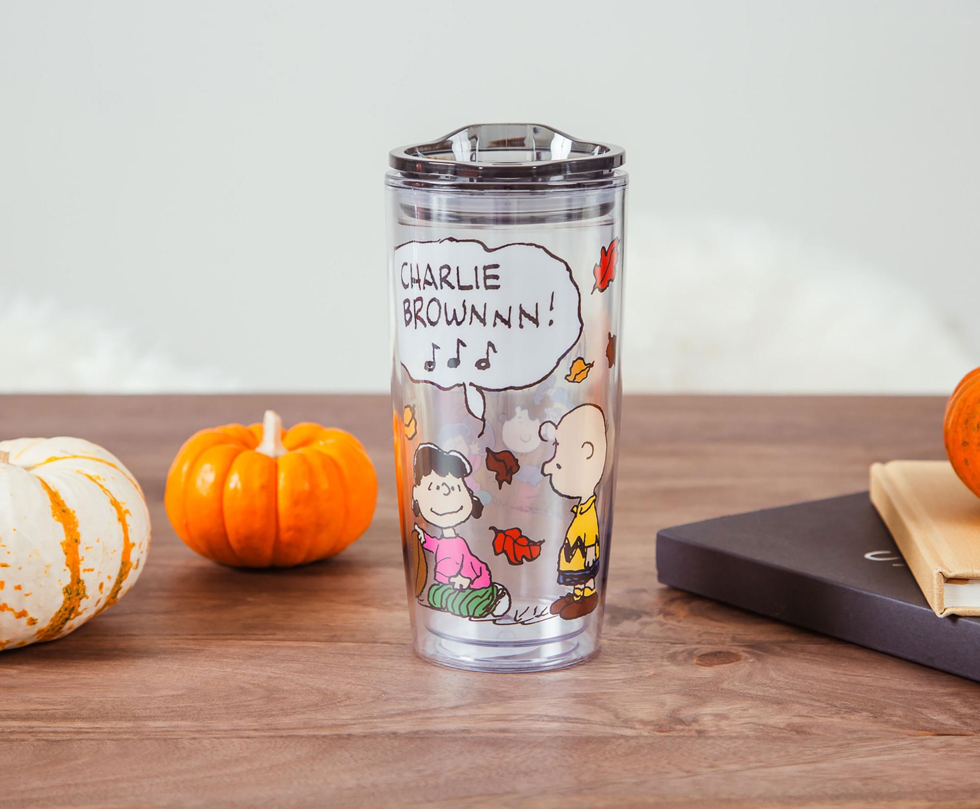 Peanuts Charlie Brown Travel Tumbler with Slide Close Lid | Holds 20 Ounces