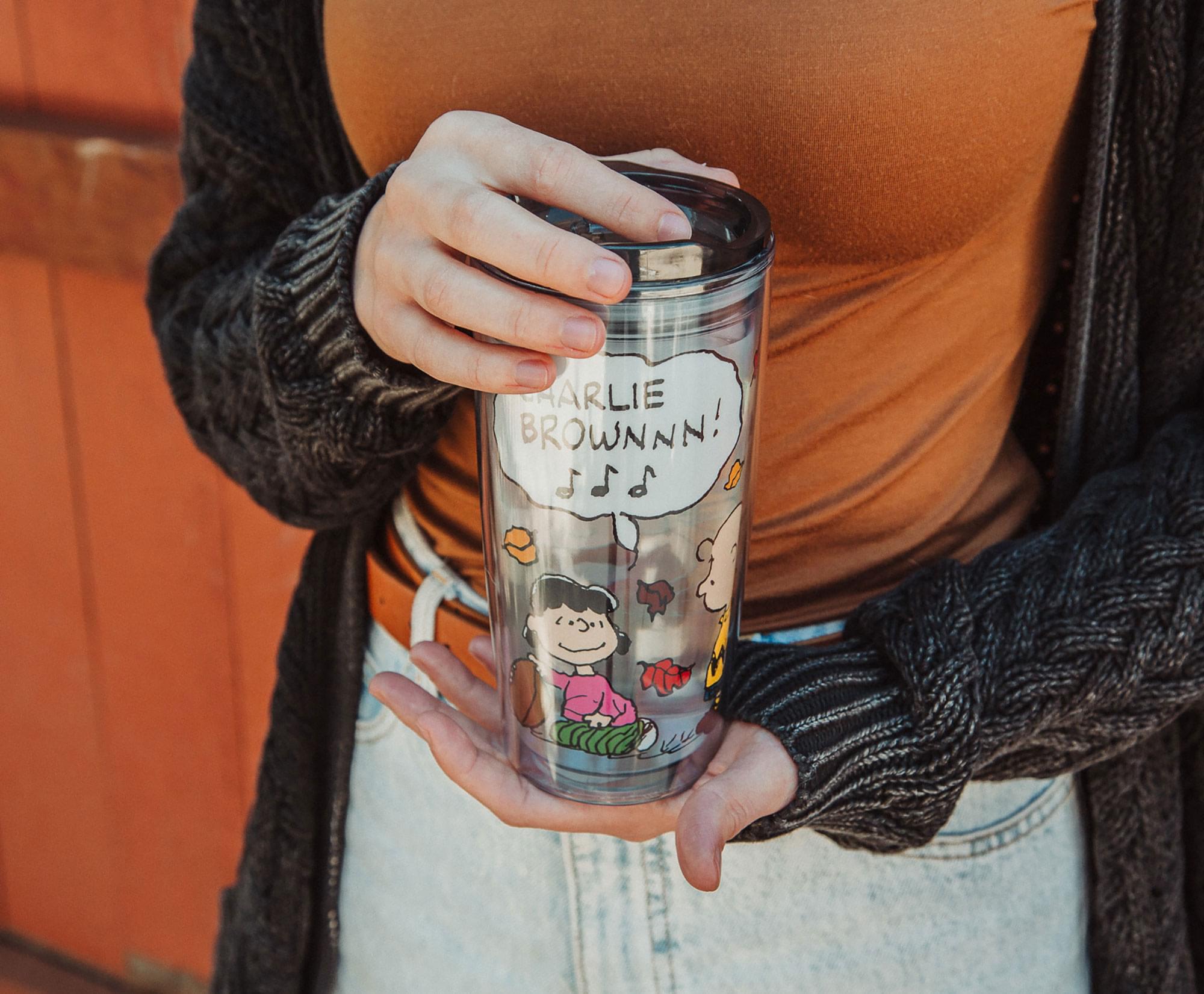 Peanuts Charlie Brown Travel Tumbler with Slide Close Lid | Holds 20 Ounces
